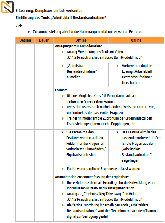 Anleitung f&uuml;r eine Praxis&uuml;bung